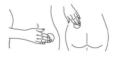 Image Of Estradiol Sticky Side Of Patch Being Applied To Body (Apply Sticky Side Of Estradiol Patch To Body)